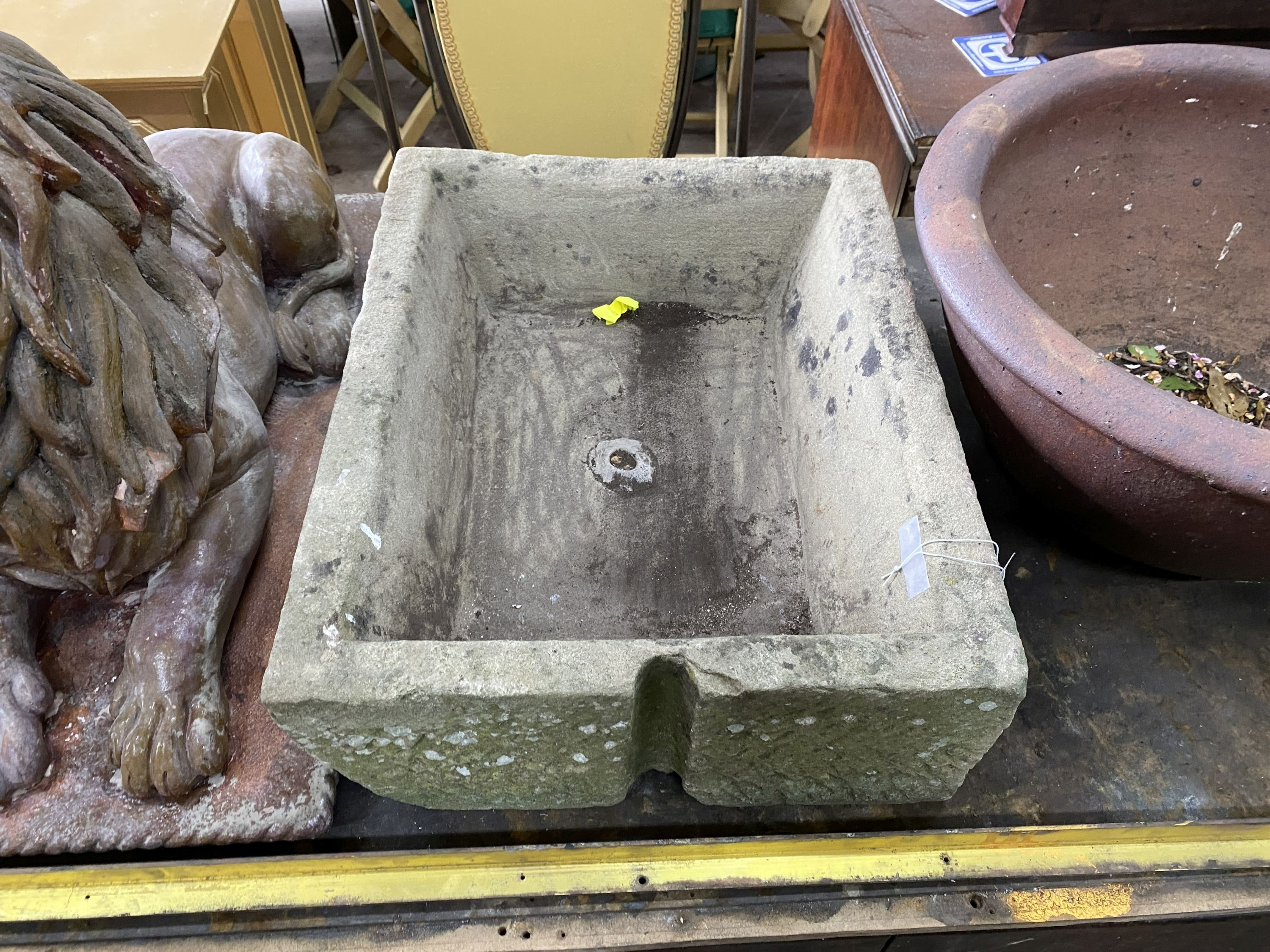 A garden trough / planter, width 55cm, depth 44cm, height 20cm